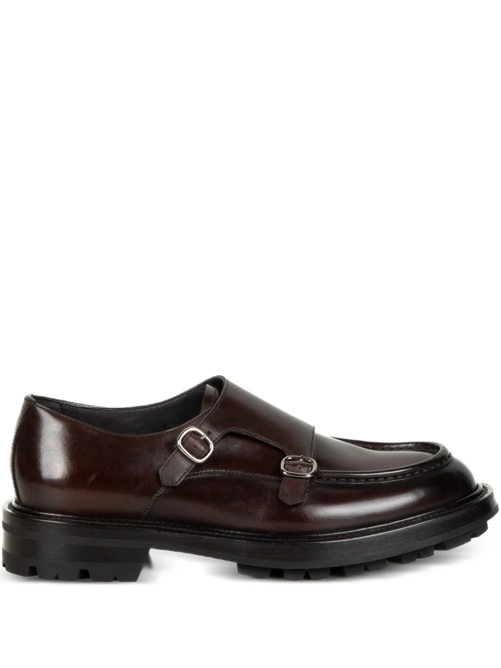 buckle leather monk shoes - 1