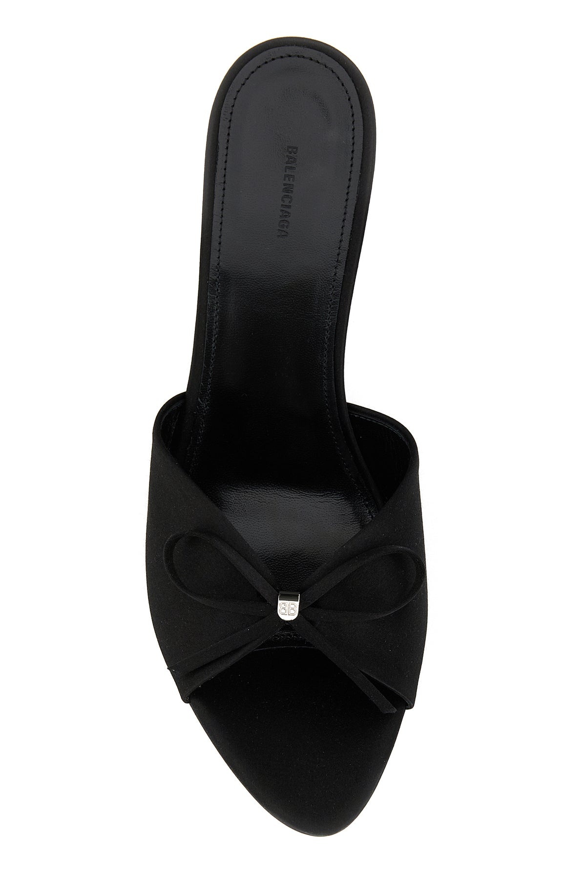 Black satin Knife Bow mules - 4