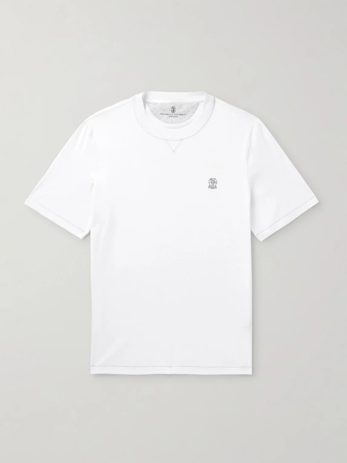 Logo-Embroidered Cotton-Jersey T-Shirt - 1