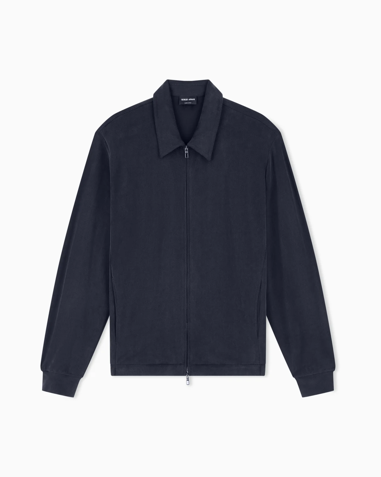 BLOUSON JACKET REGULAR FIT IN WASHED CUPRO-BLEND PIQUE - 1