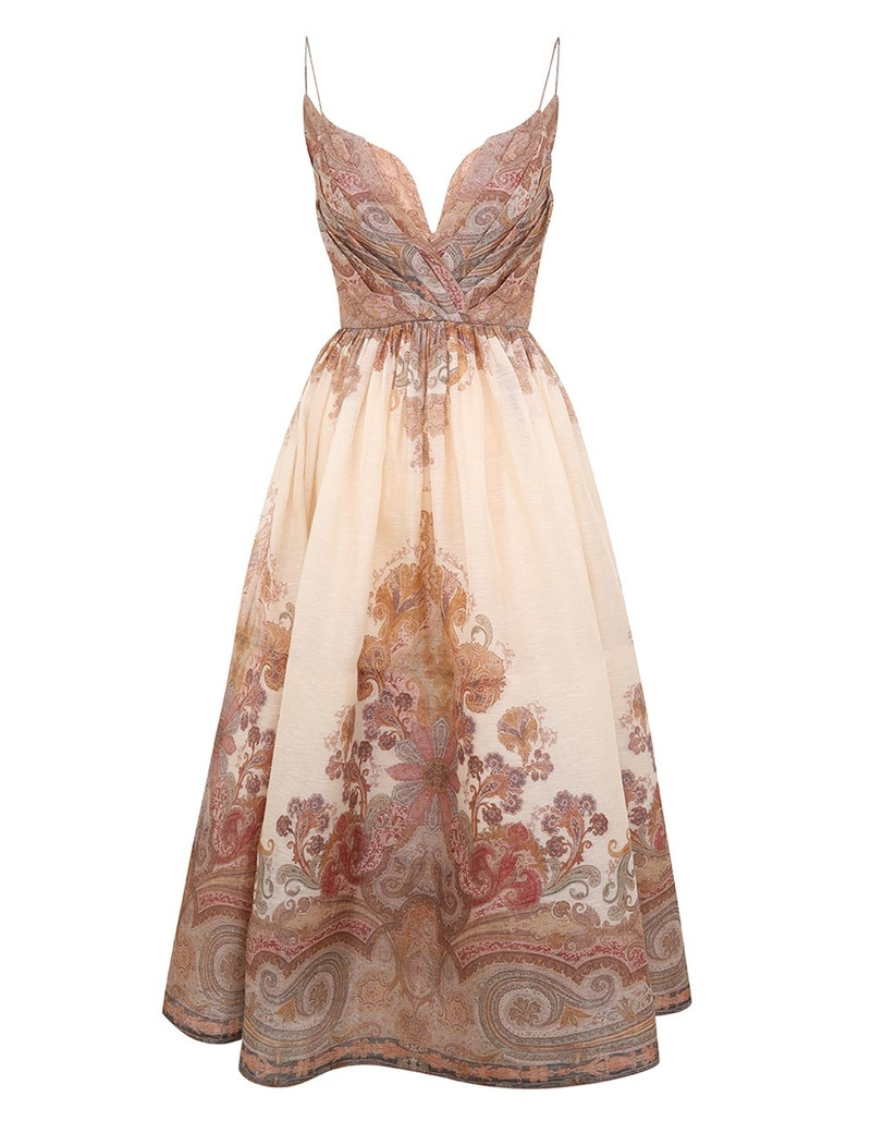 ILLUSTRATION DRAPED MIDI DRESS - 1