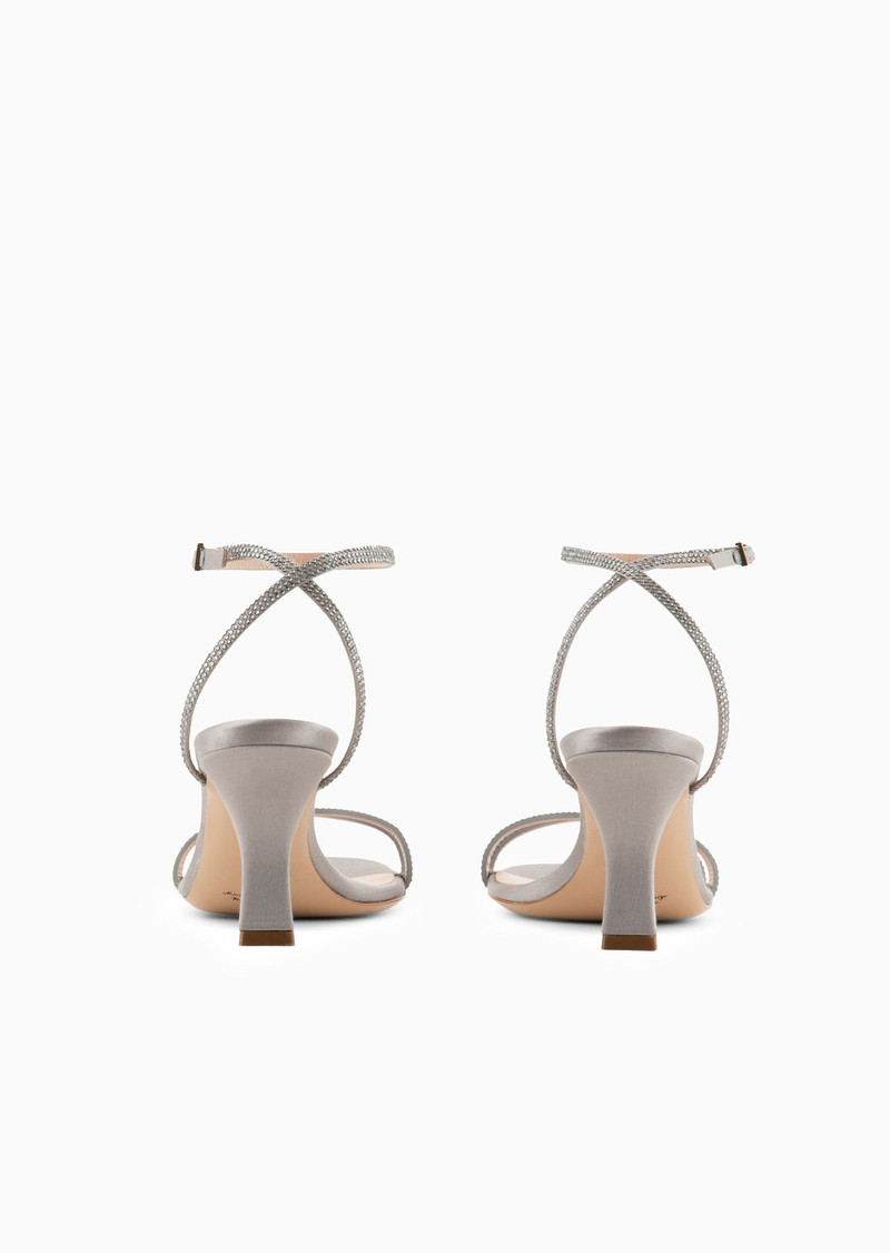 GIORGIO ARMANI Satin and rhinestone heeled sandals outlook