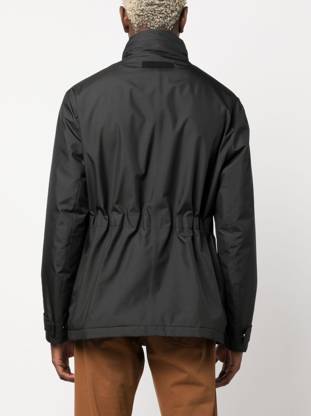 drawstring-waist padded jacket - 4