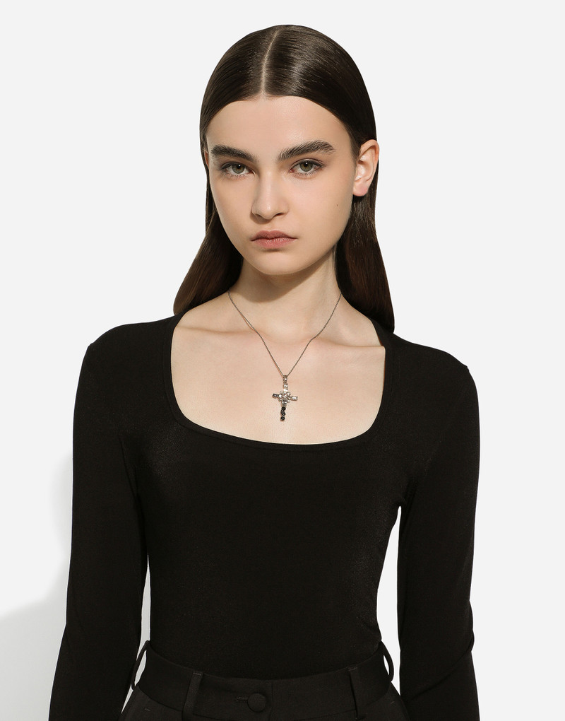 Dolce & Gabbana Rainbow Monochrome Pendant 18-carat white gold, colorless topazes and gray and black spinels outlook