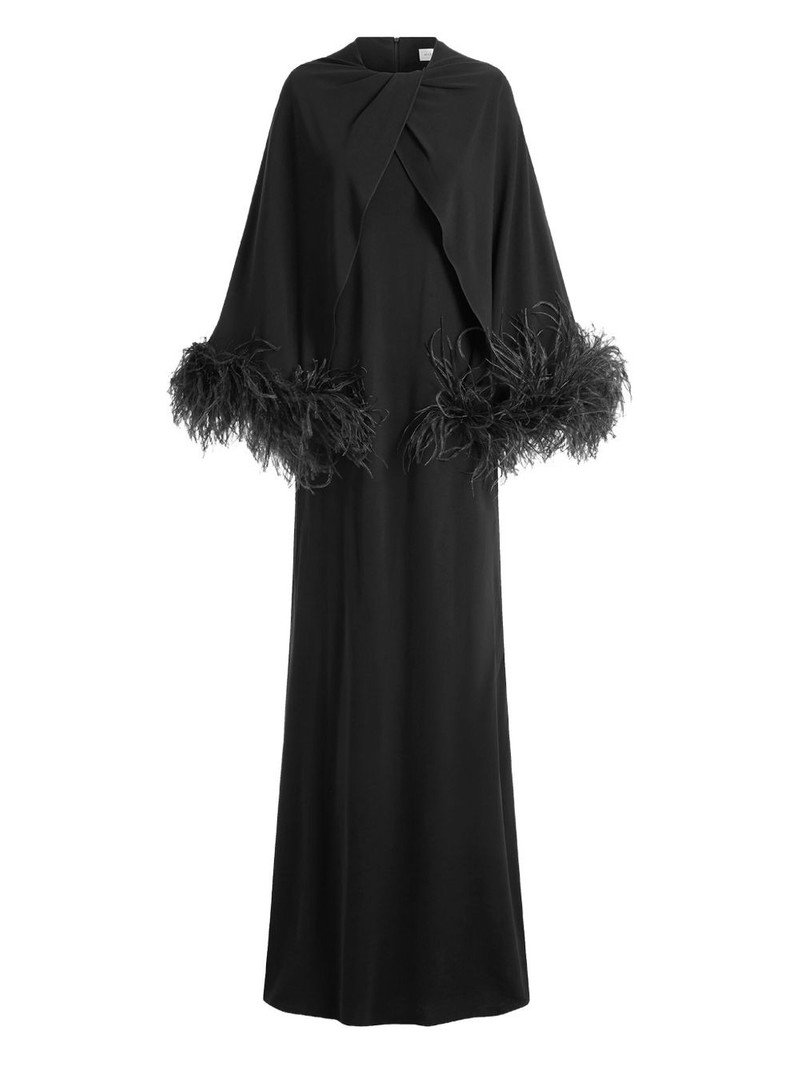 Adelar feather-trim gown 1