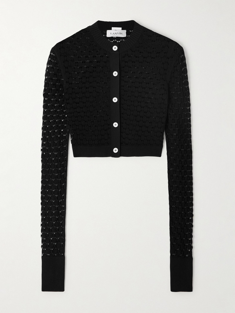 Cropped Open-knit Cardigan 1