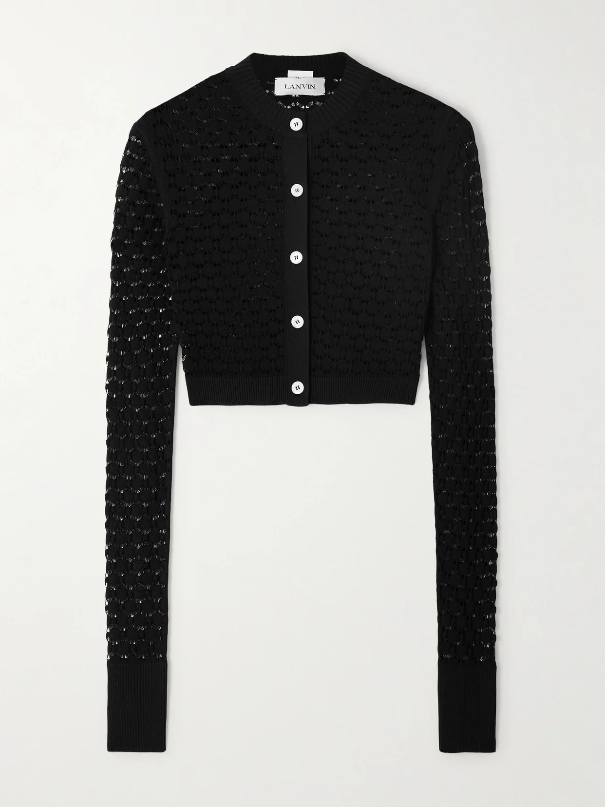 Cropped Open-knit Cardigan - 1