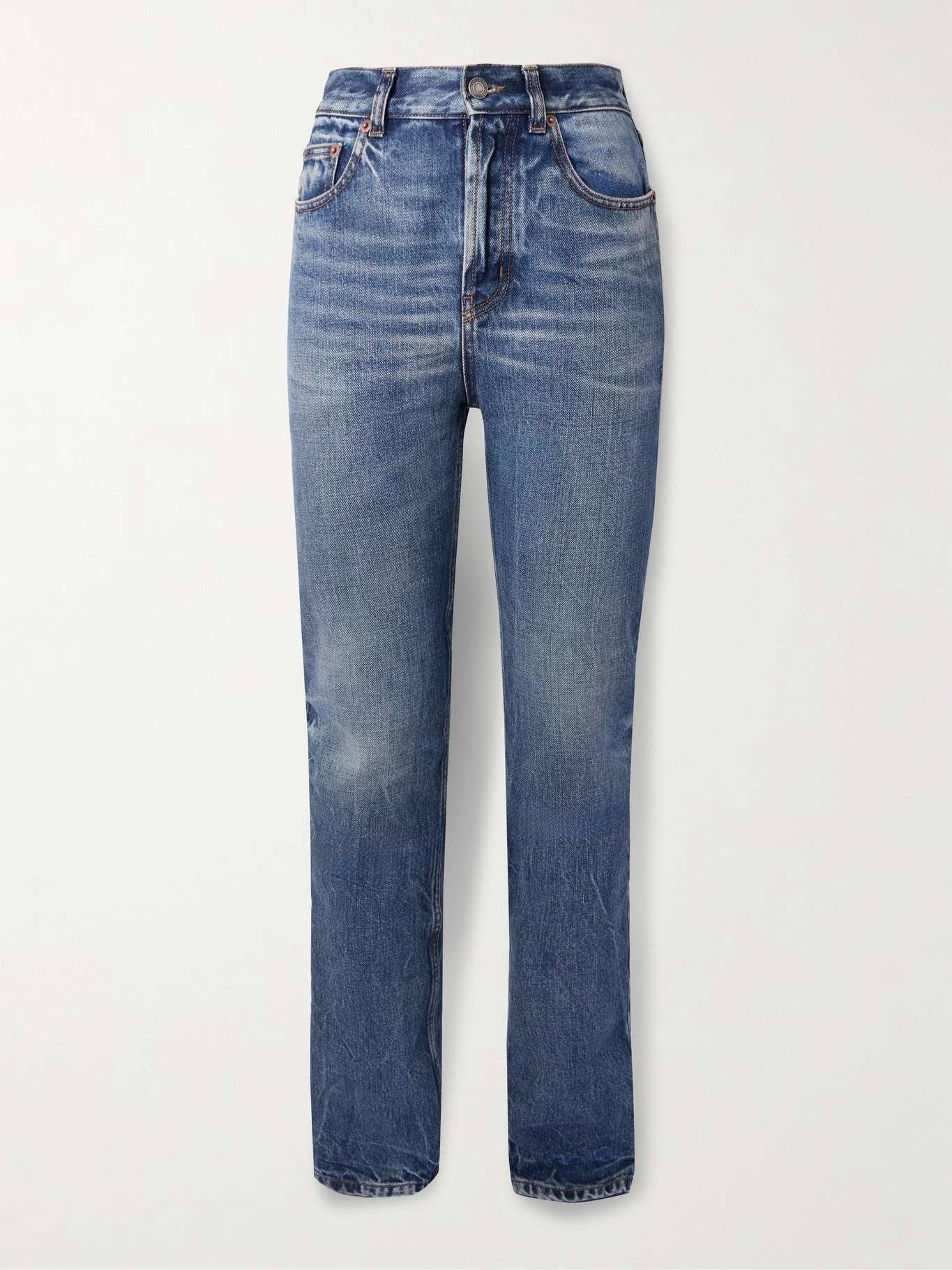 【Saint Laurent】 High-riseストレートジーンズ High-rise straight jeans in blue - Saint Laurent | Mytheresa