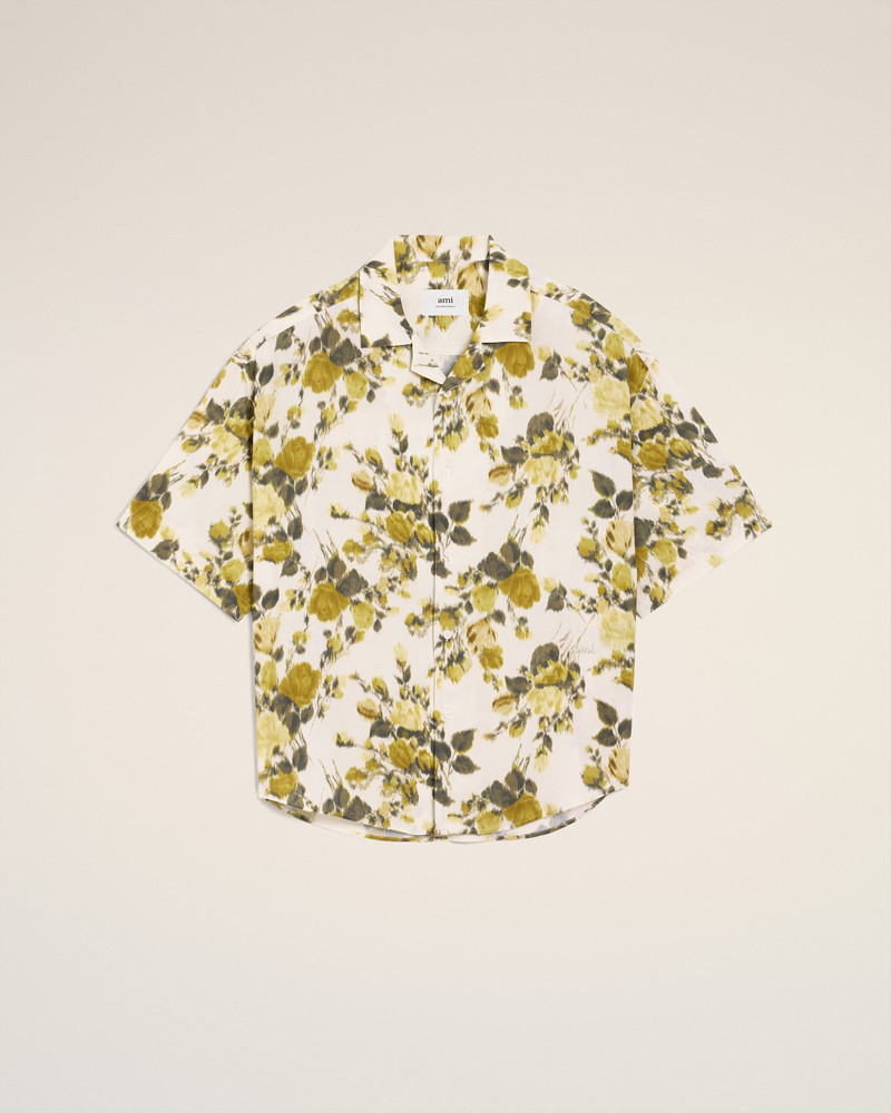 GREEN FLOWER PRINTED SHORT SLEEVED AMI CAMP SHIRT 1