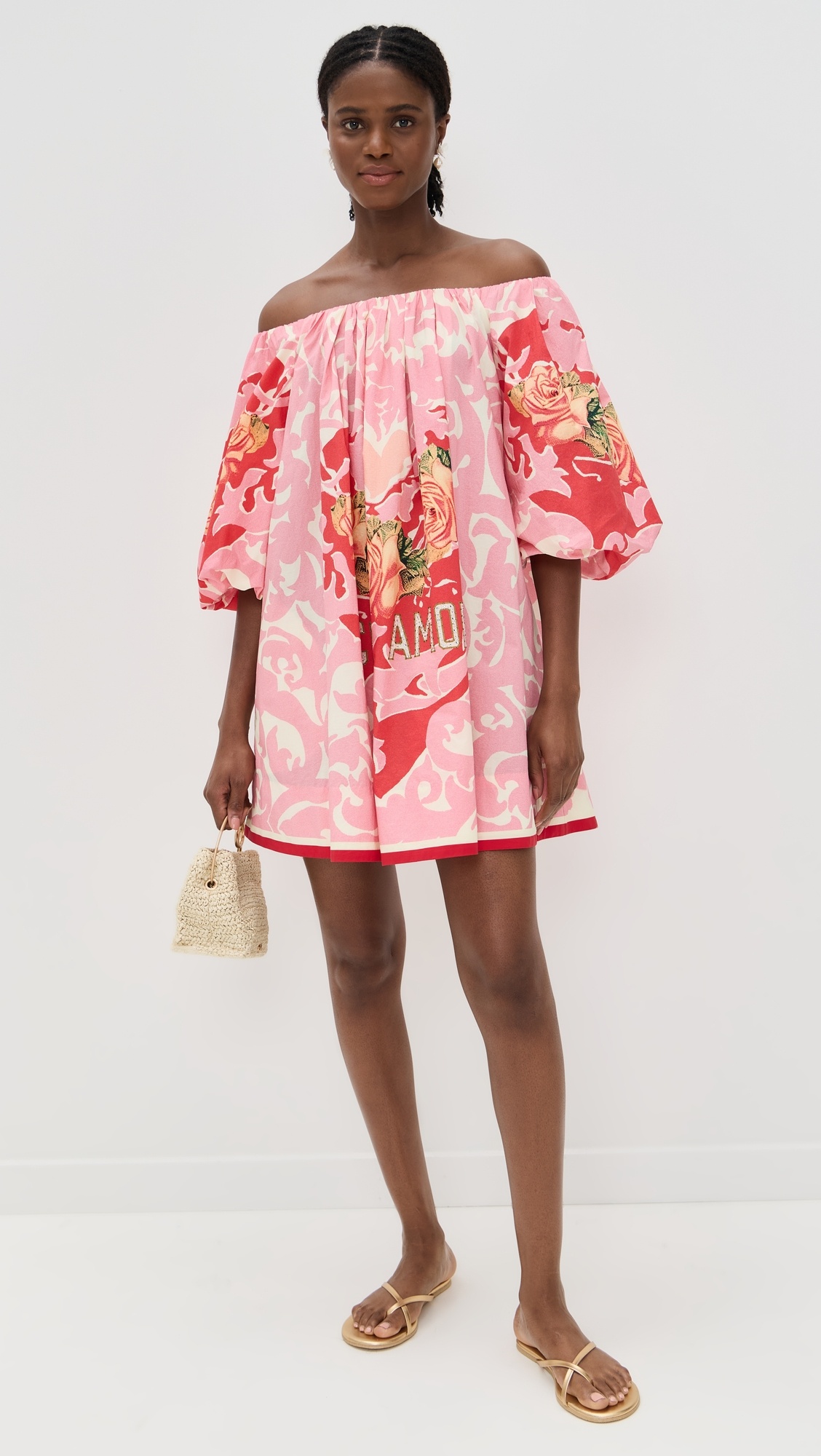 Off Shoulder Puff Dress - 4