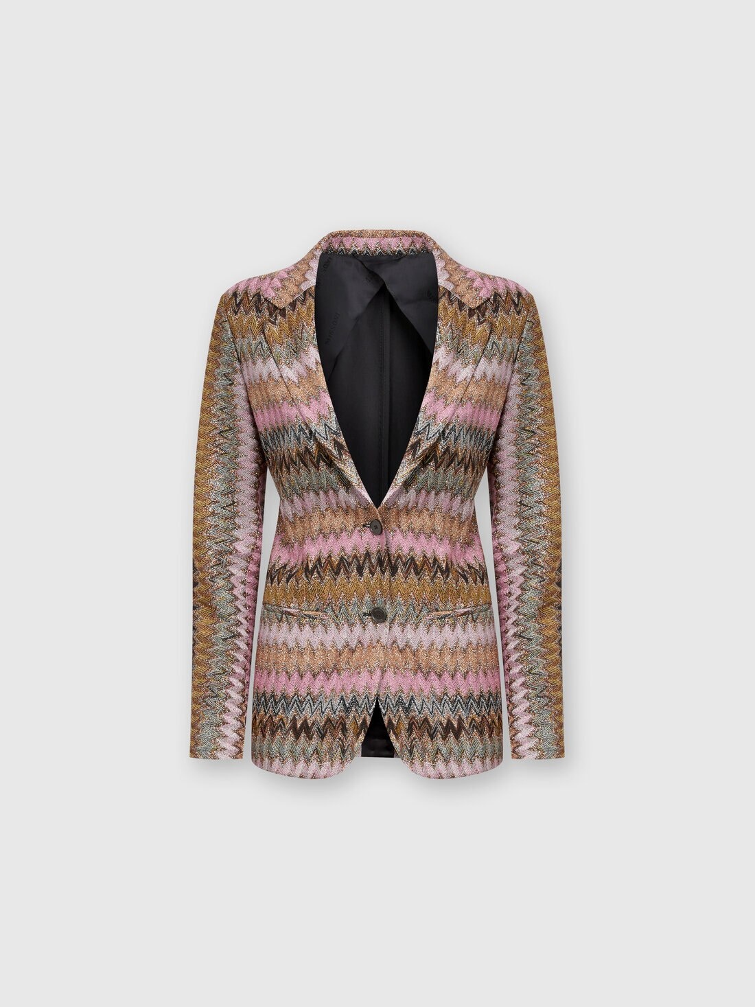 Lamé chevron viscose knit blazer - 1