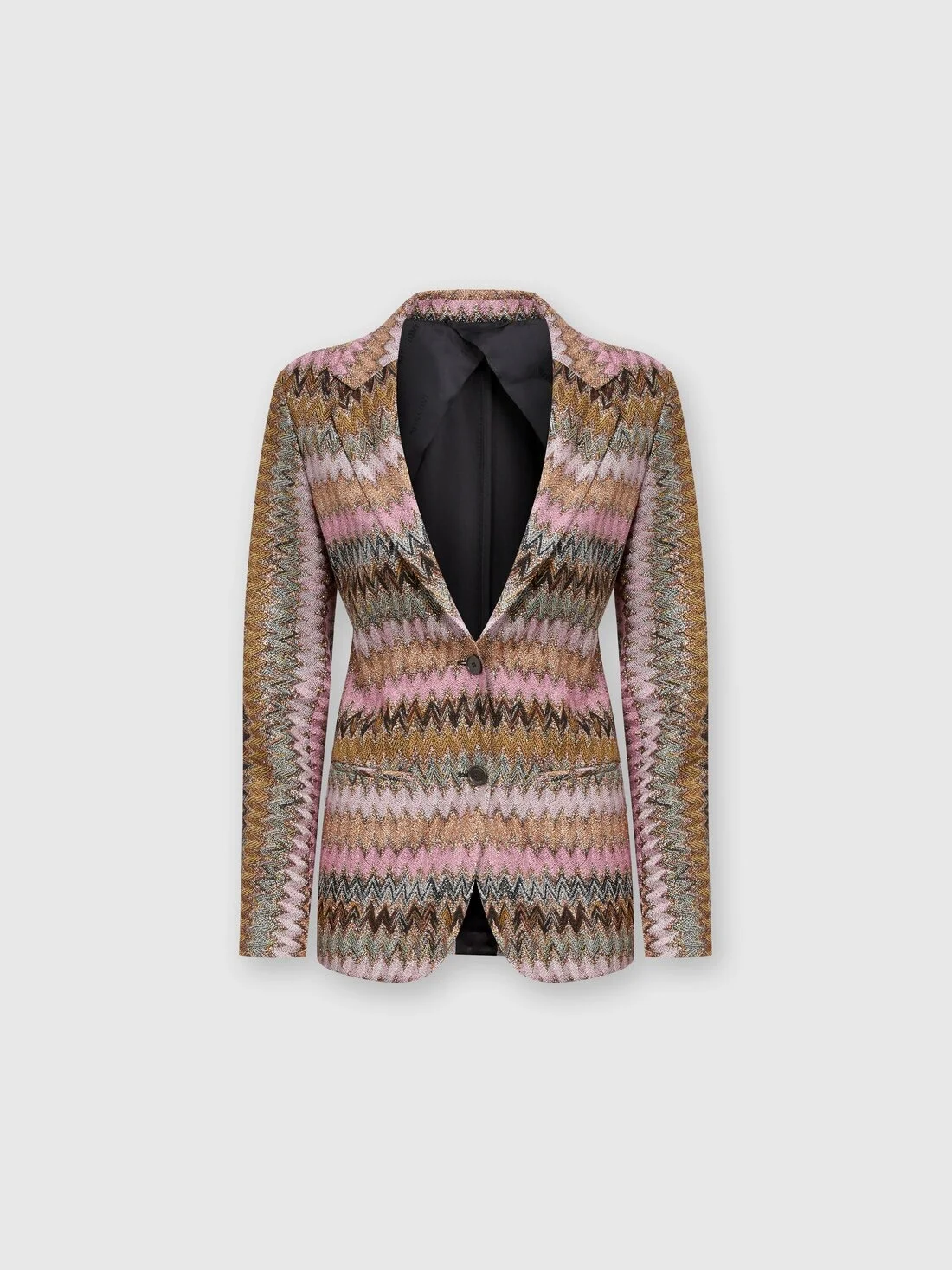 Lamé chevron viscose knit blazer - 1