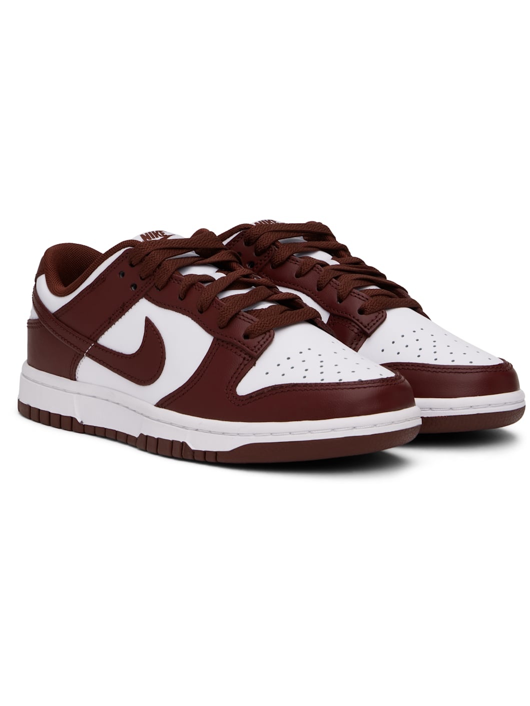 Burgundy & White Dunk Low Retro Sneakers - 4
