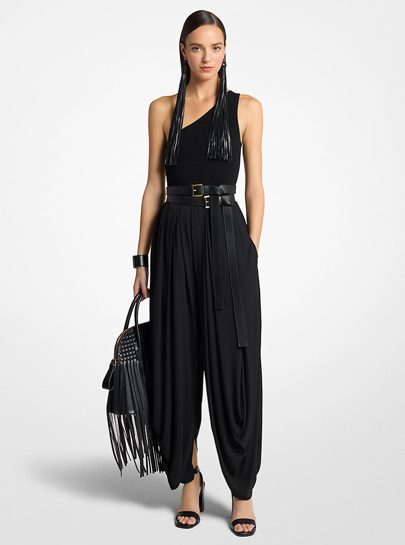 Draped Georgette Jersey Pants 1