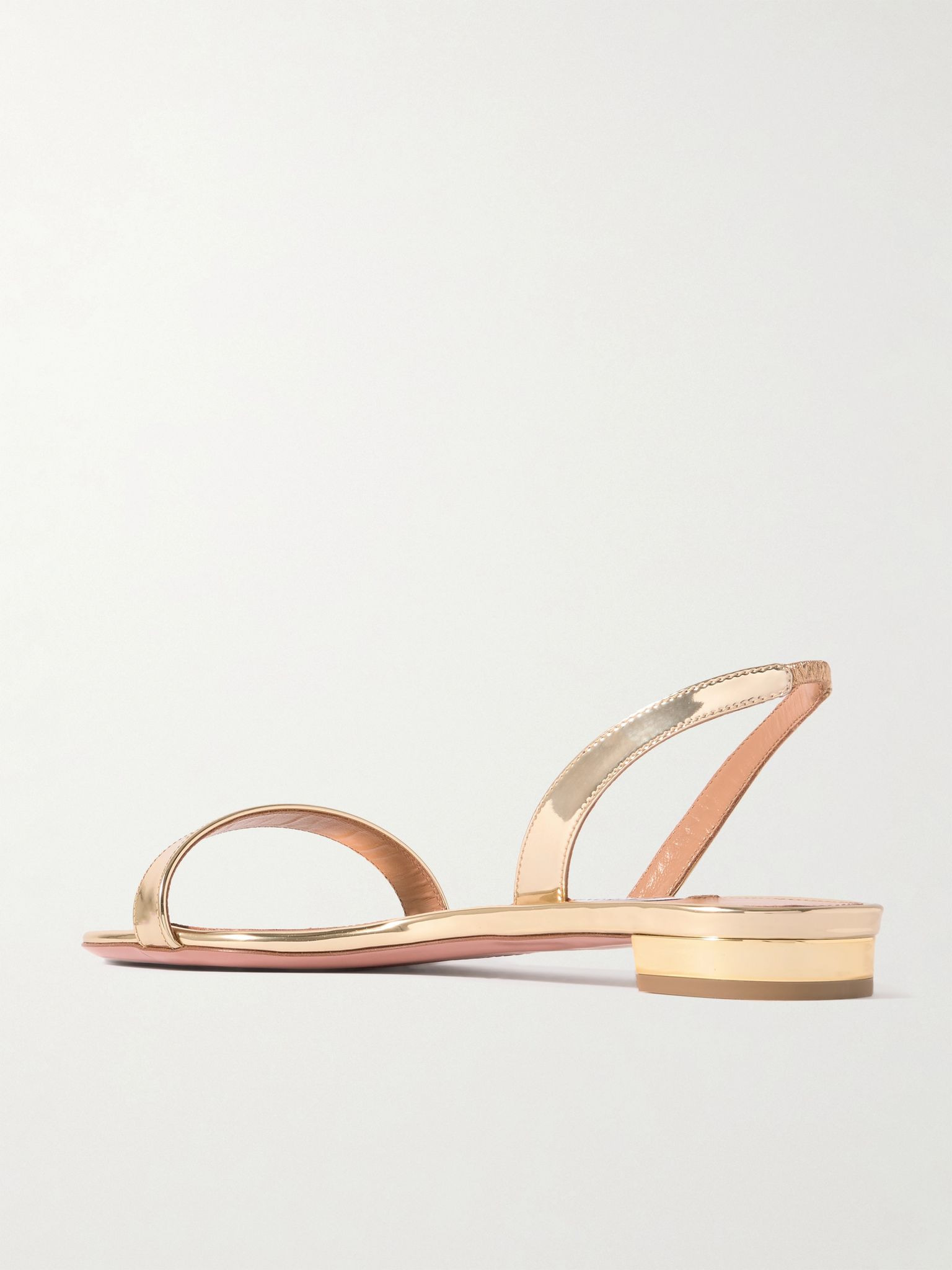 So Nude mirrored-leather slingback sandals Gold - 3