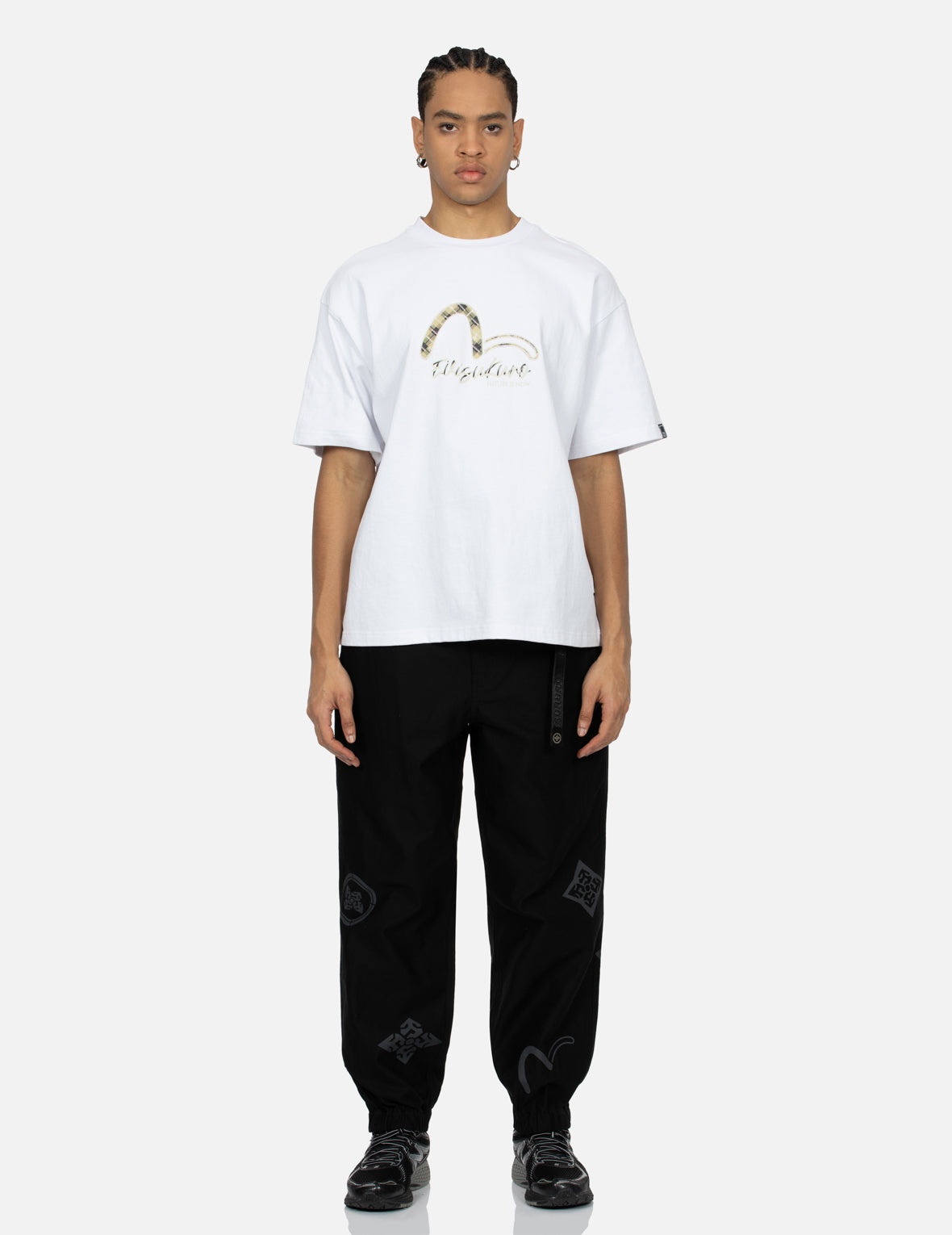 Paisley Check Insert Seagull Loose Fit T-shirt - 5