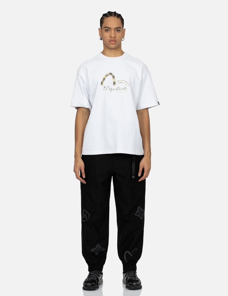 Paisley Check Insert Seagull Loose Fit T-shirt 5