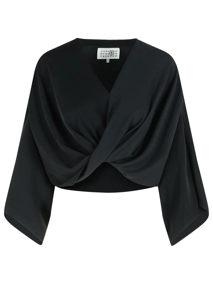 MM6 Maison Margiela Black Polyester Blouse - 1