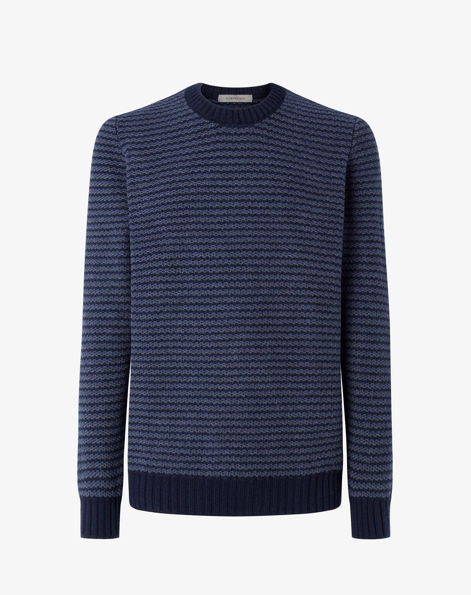 Blue wool and cashmere knitwear - 1