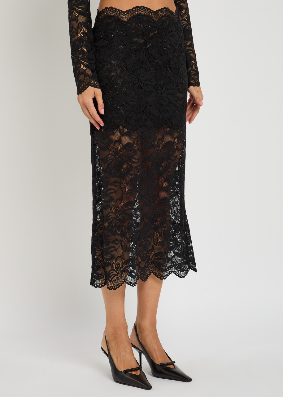 Rabanne Floral Stretch-guipure Lace Midi Skirt - 2