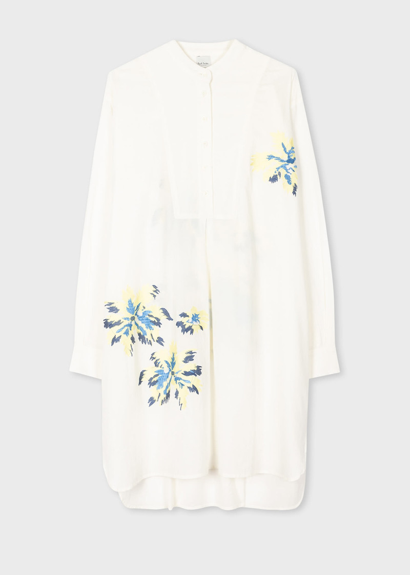 Ivory 'Palm Burst' Shirt Cover Up 1