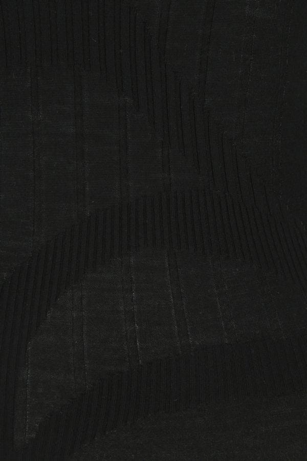 Black stretch wool blend top - 3