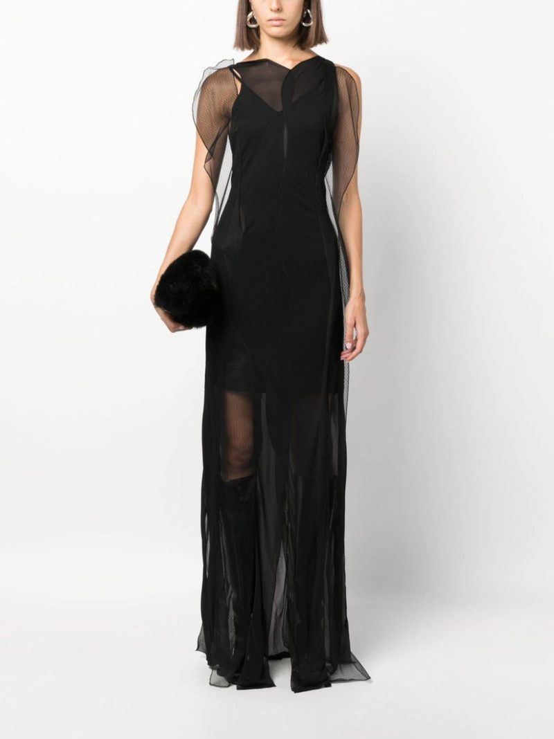 Victoria Beckham semi-sheer sleeveless maxi dress outlook