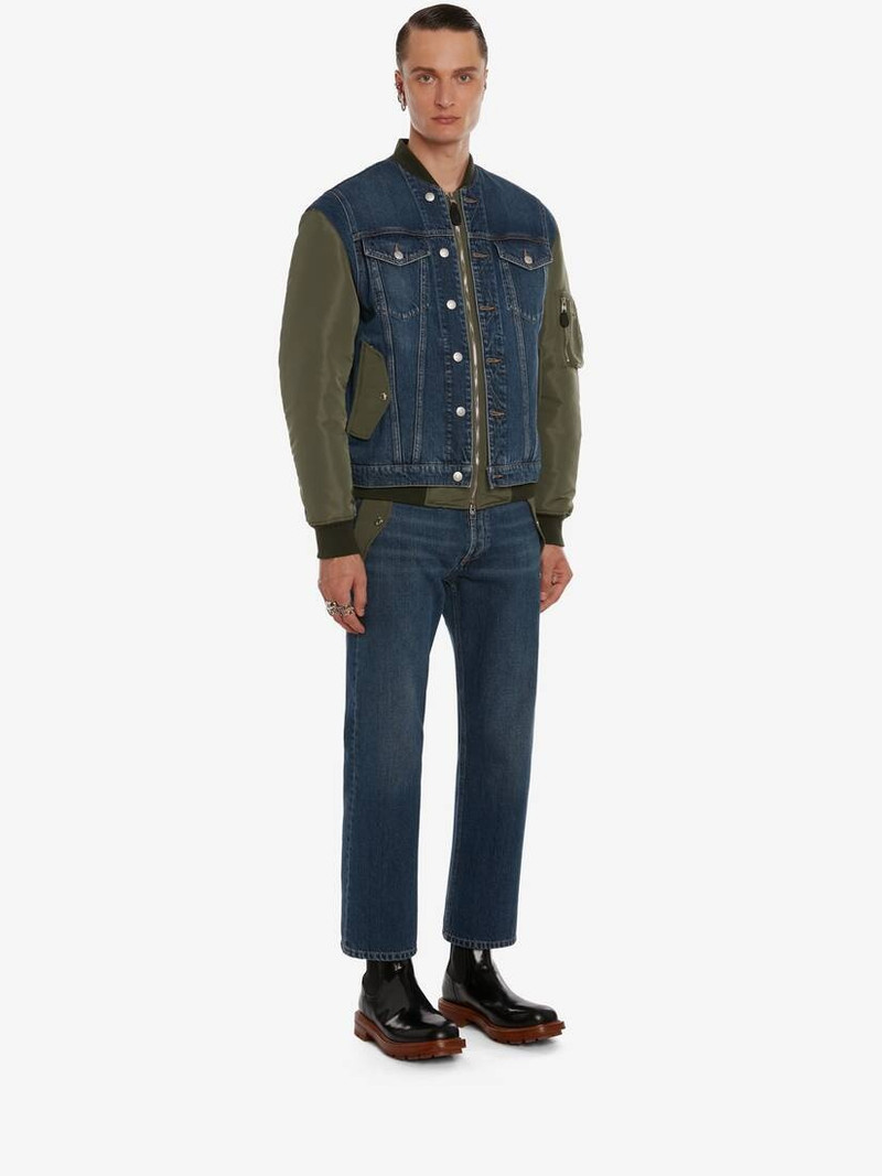 Hybrid Denim Bomber Jacket in Indigo 3