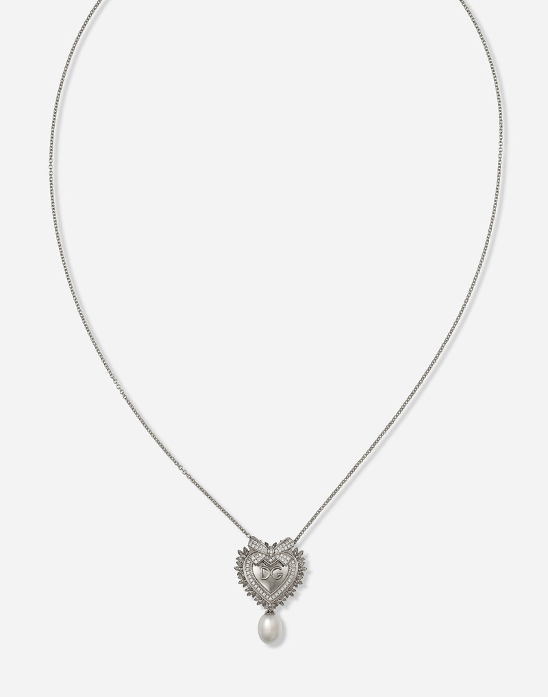 Dolce & Gabbana Devotion Necklace 18 carat white gold, diamonds and pearls outlook