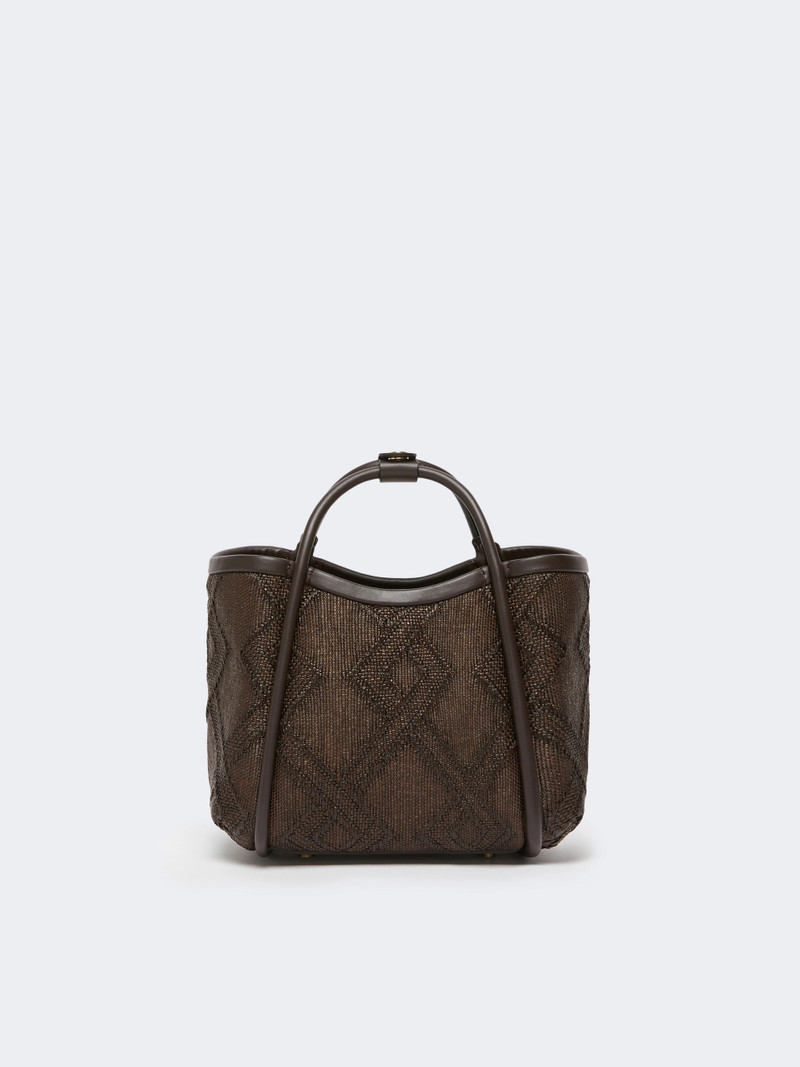 MARINEXS Extra-small Marine bag in diamond-patterned basketweave - DARK BROWN 3