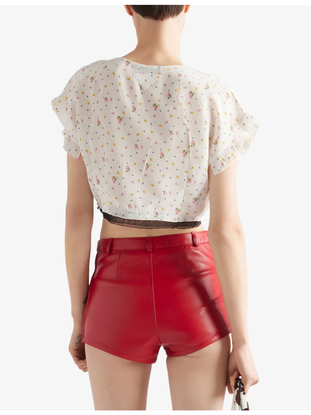 Floral-Print Cropped Silk-Blend Top - 3