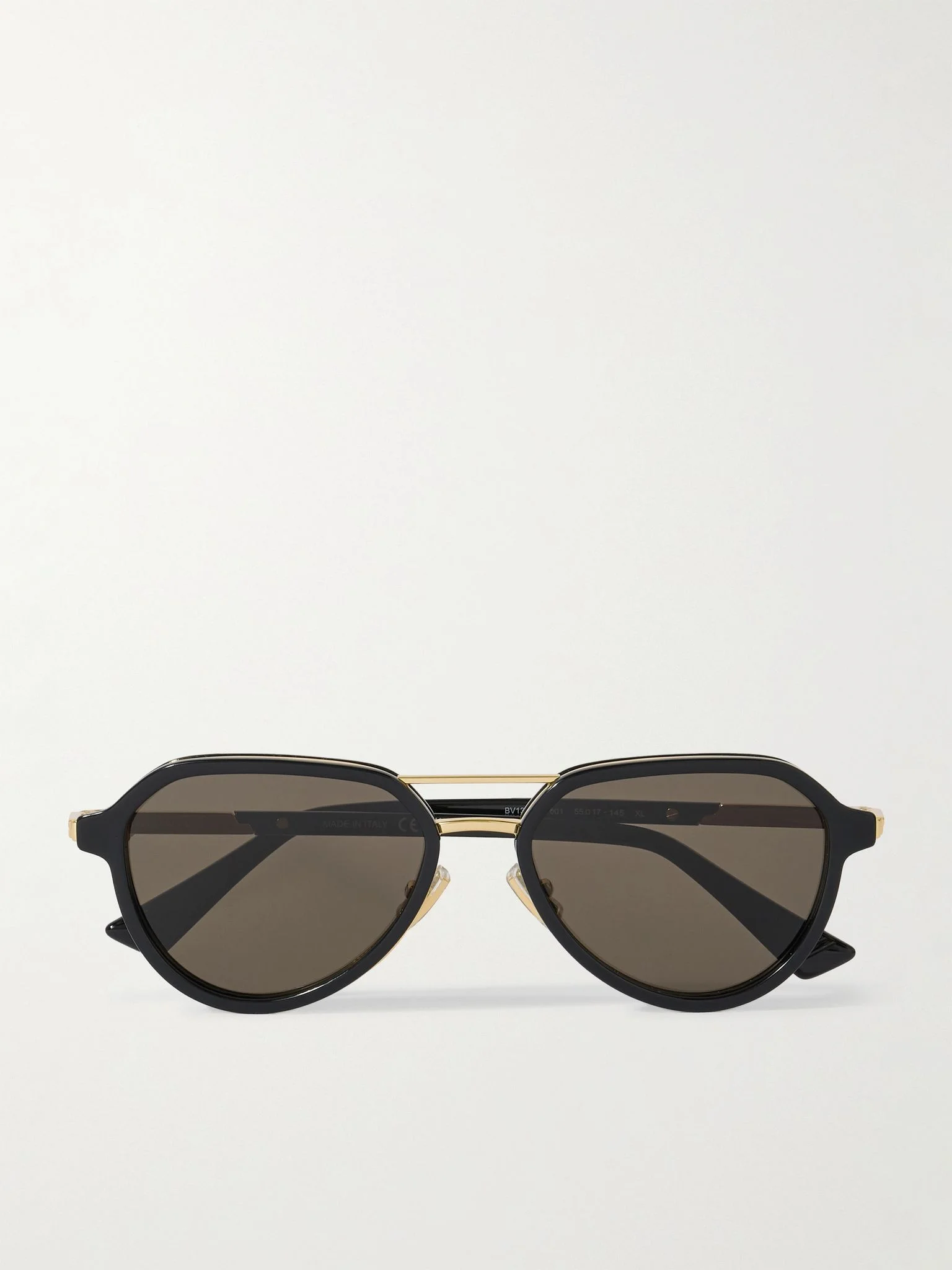 Aviator-Style Recycled-Acetate and Gold-Tone Sunglasses Brown - 1