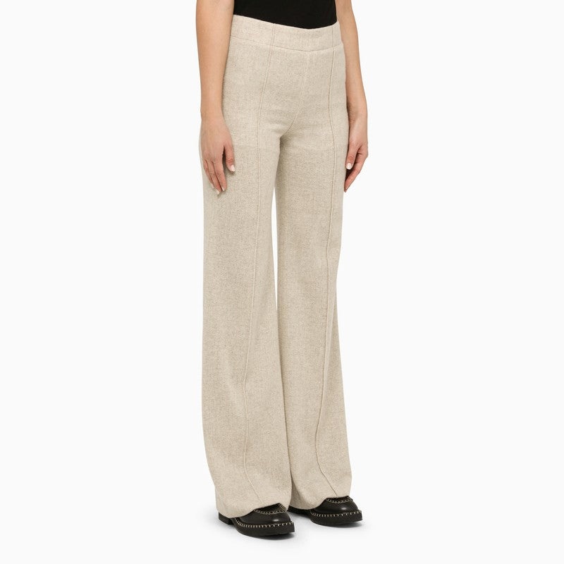 Chloé Beige Wool And Cashmere Palazzo Trousers Women - 3