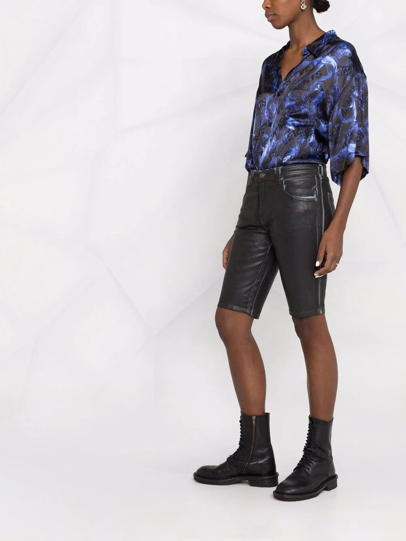 wax-coated five-pocket shorts 4