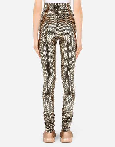 Dolce & Gabbana Foiled jersey leggings with draping outlook