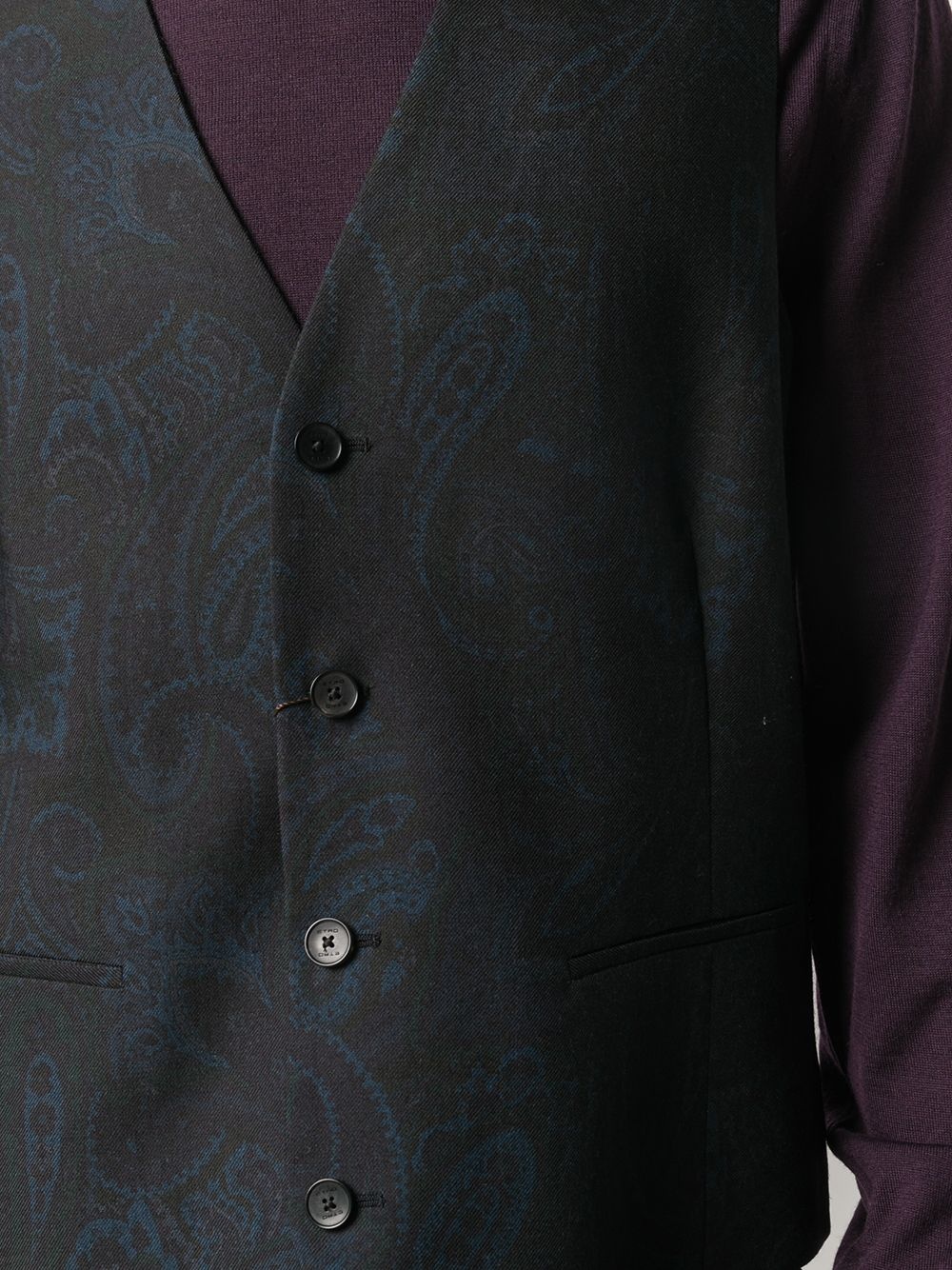 paisley print waistcoat - 5