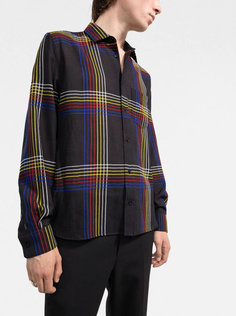 checked wool shirt - 3