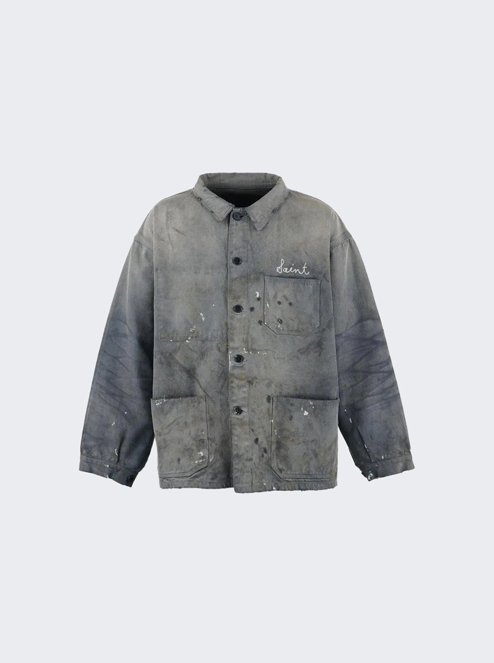 Paint Splatter Overshirt Blue - 1