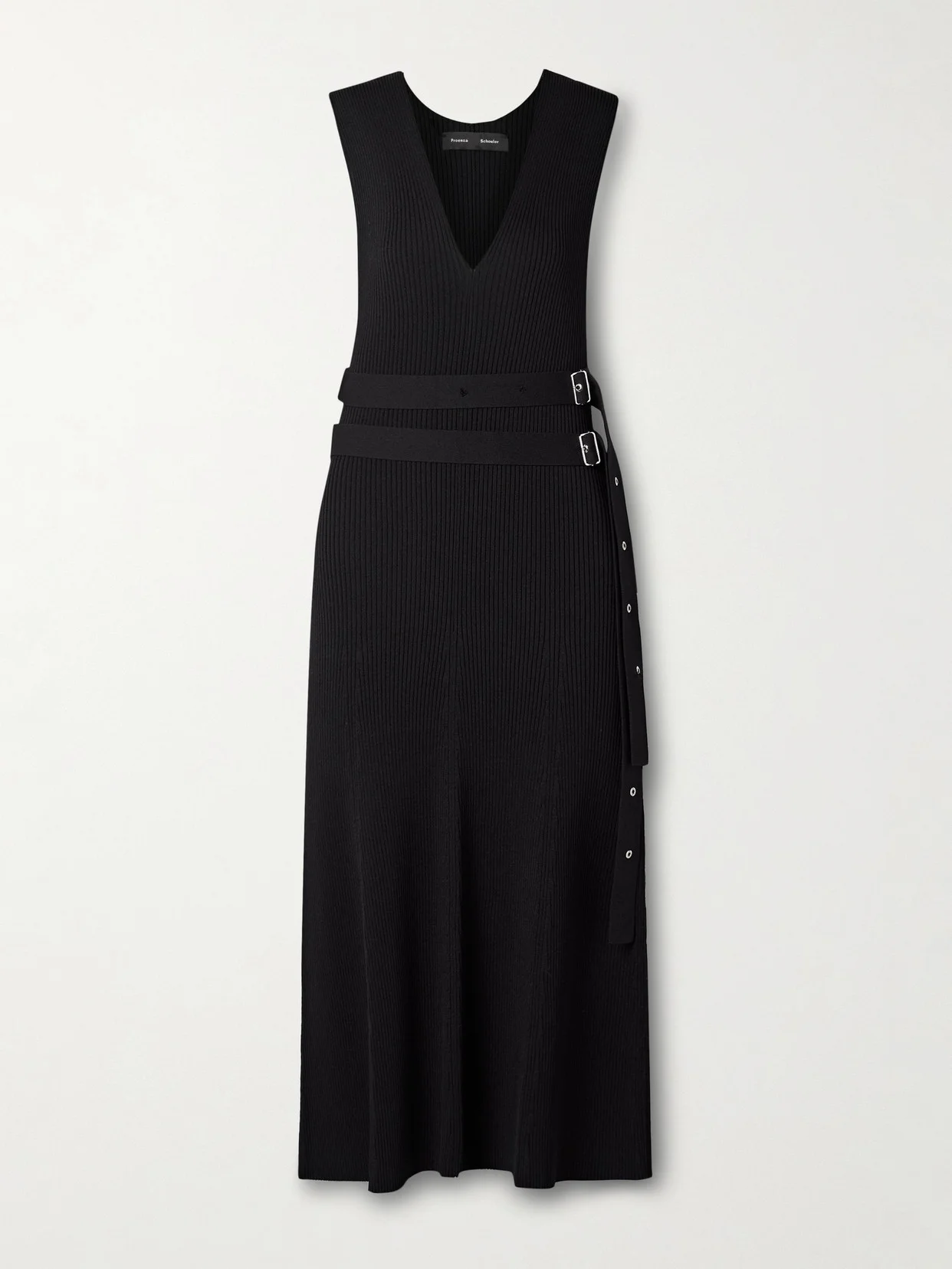 Madeline Belted Ribbed-knit Midi Dress - 1