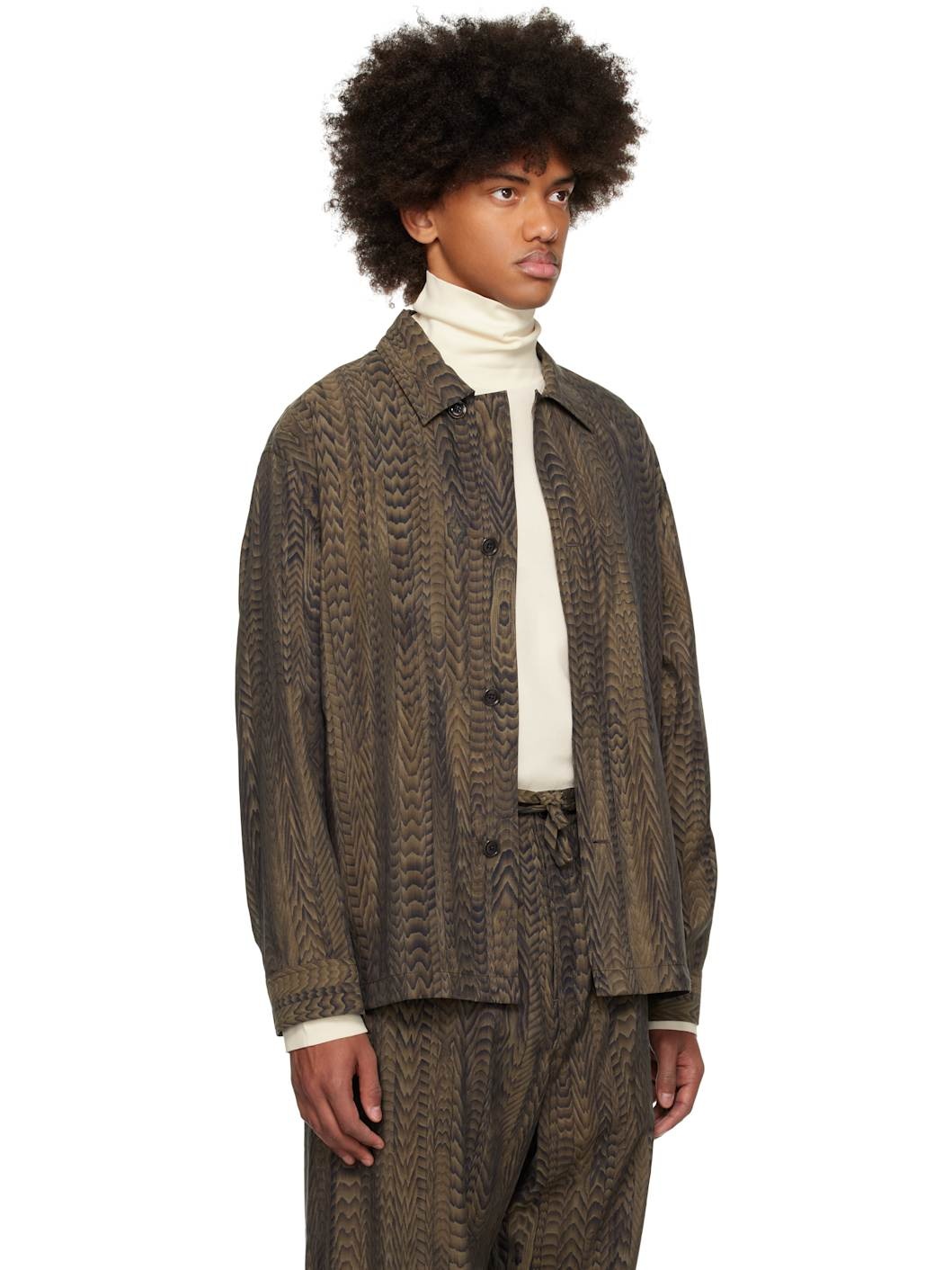 Brown FreelingWaters Edition Printed Pyjama Shirt - 2
