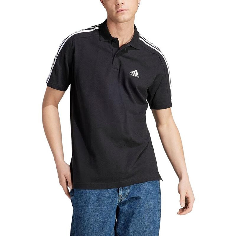 adidas adidas Essentials Piqu Embroidered Small Logo 3-Stripes Polo Shirts 'Black' IC9310 outlook