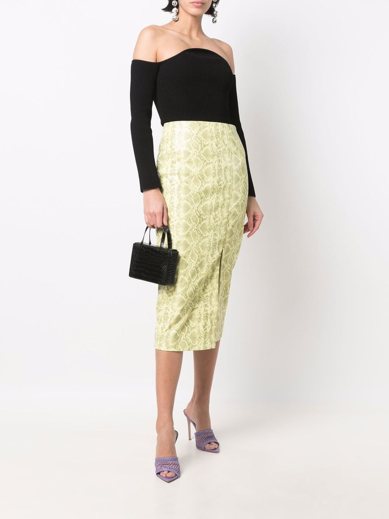 ROTATE snakeskin-print skirt outlook