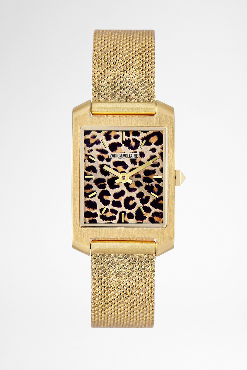 Leopard Printed Timeline Watch 1