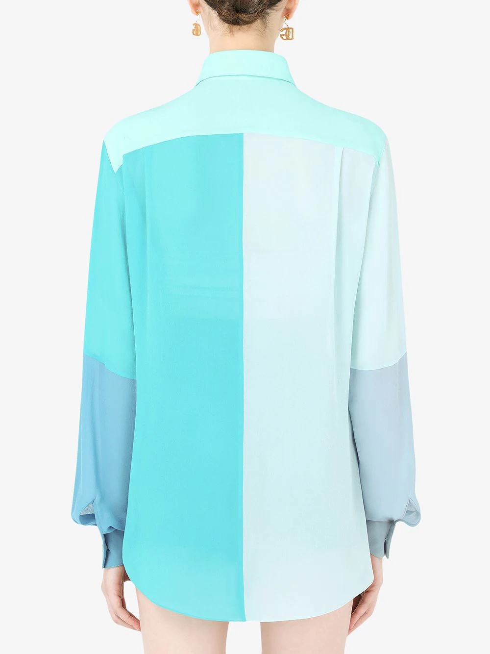 colour block long-sleeve shirt - 4
