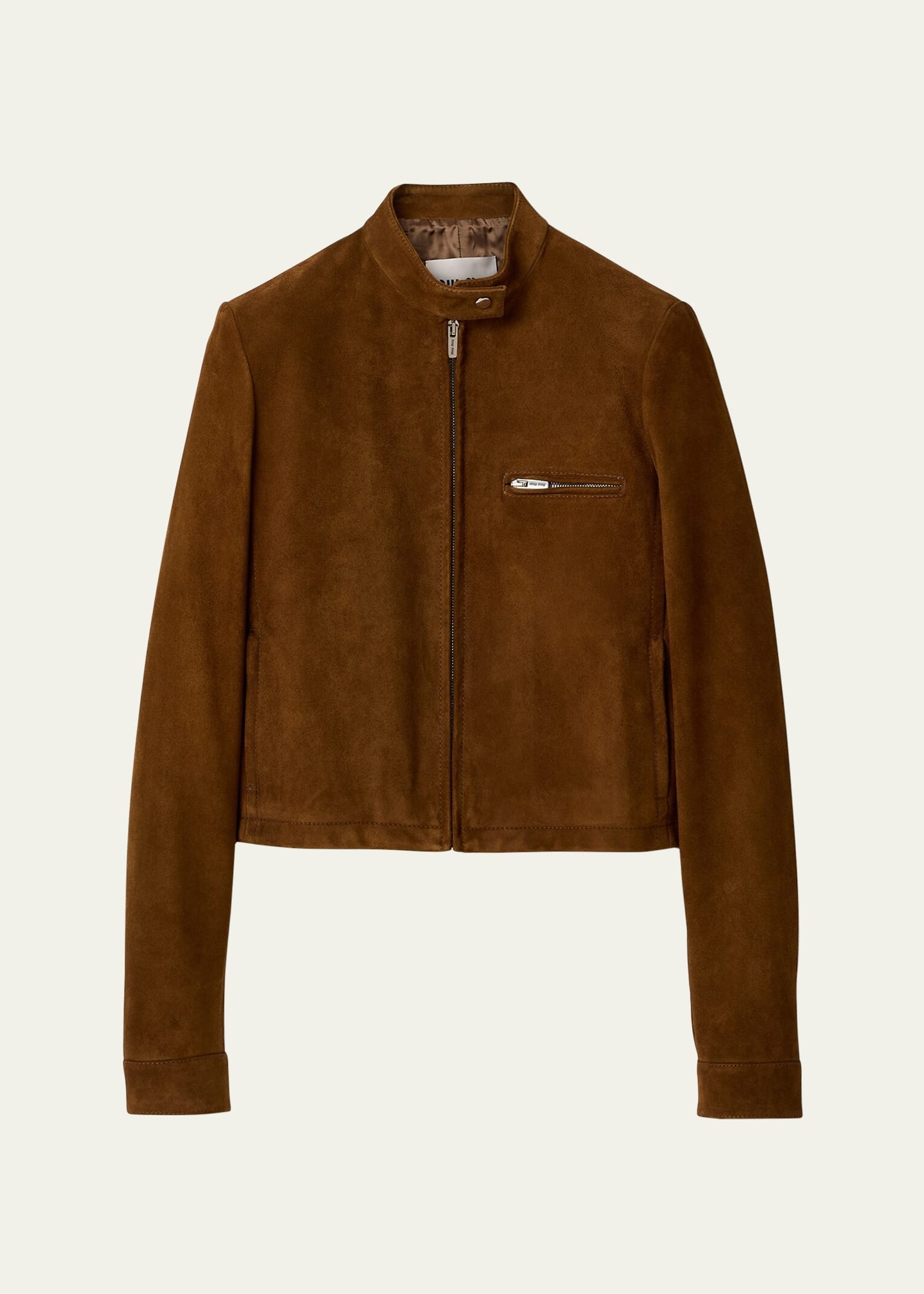 Long Sleeve Zip Up Jacket With Collar - 1