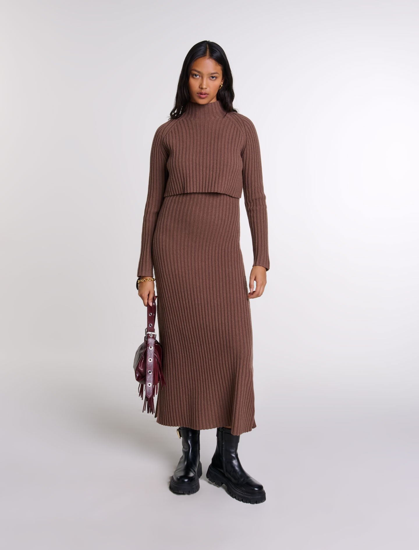2-in-1 wool maxi dress - 2