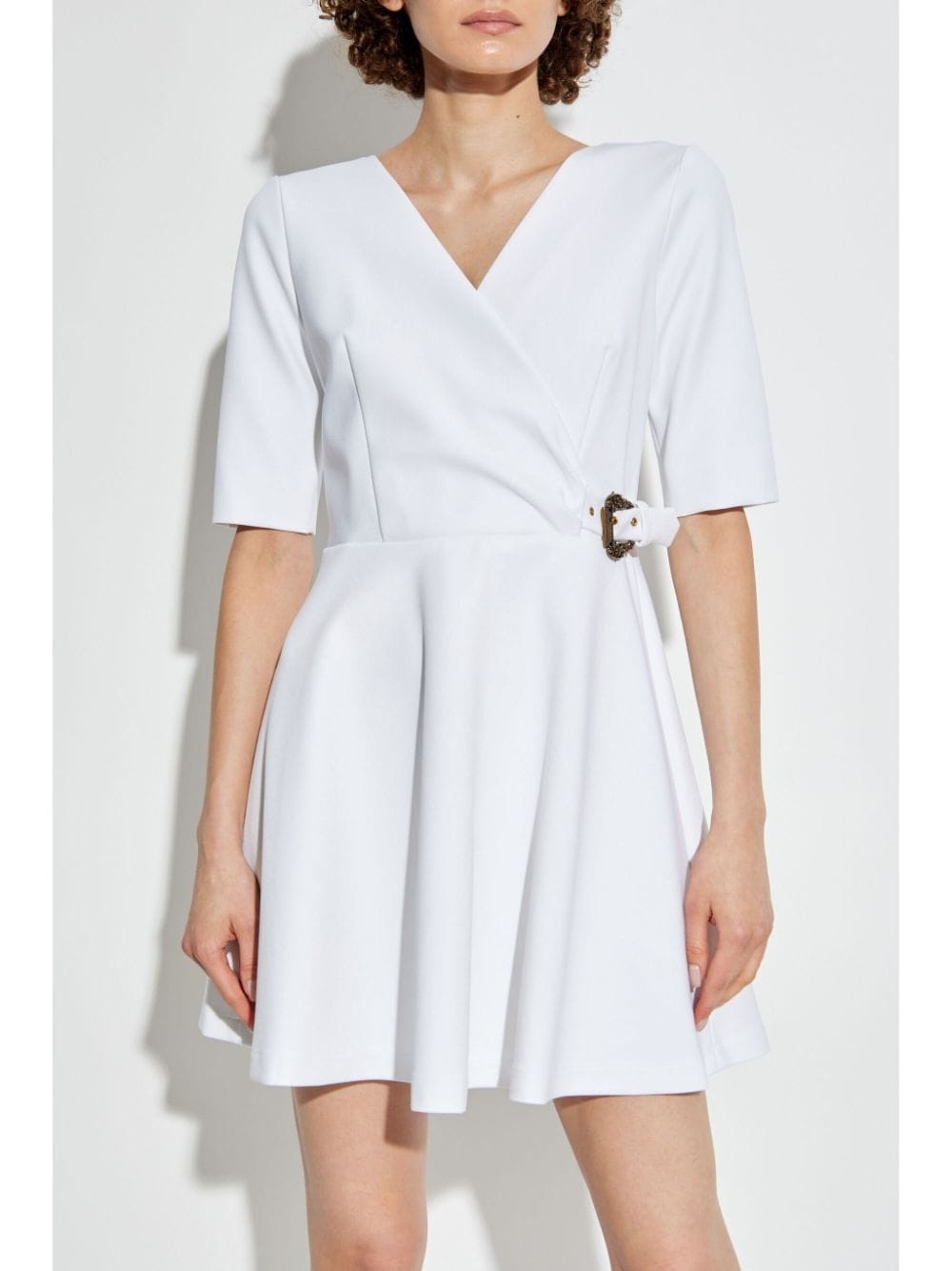 logo-buckle mini dress - 3