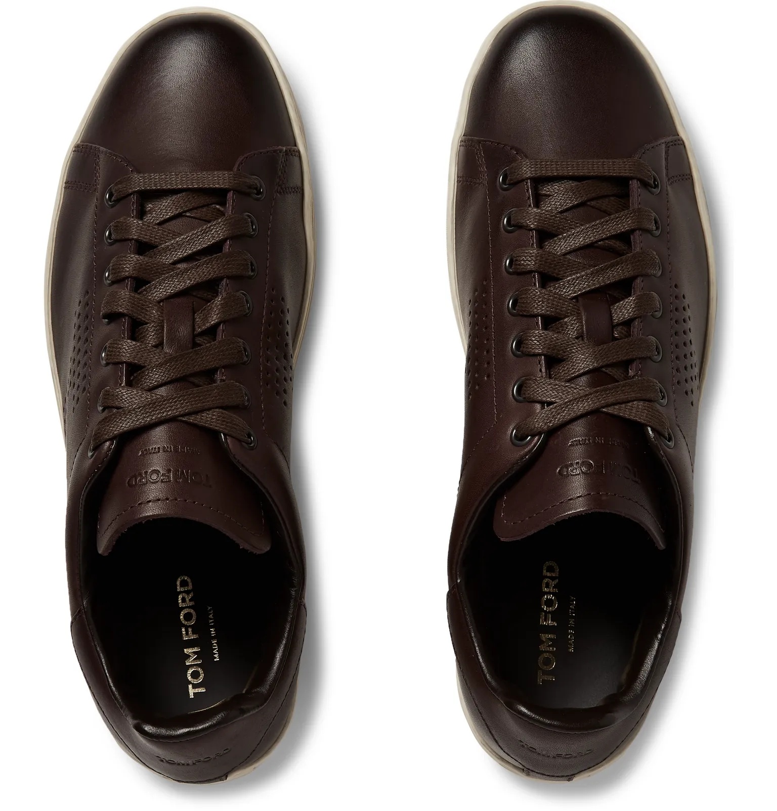 Warwick Burnished-Leather Sneakers - 8