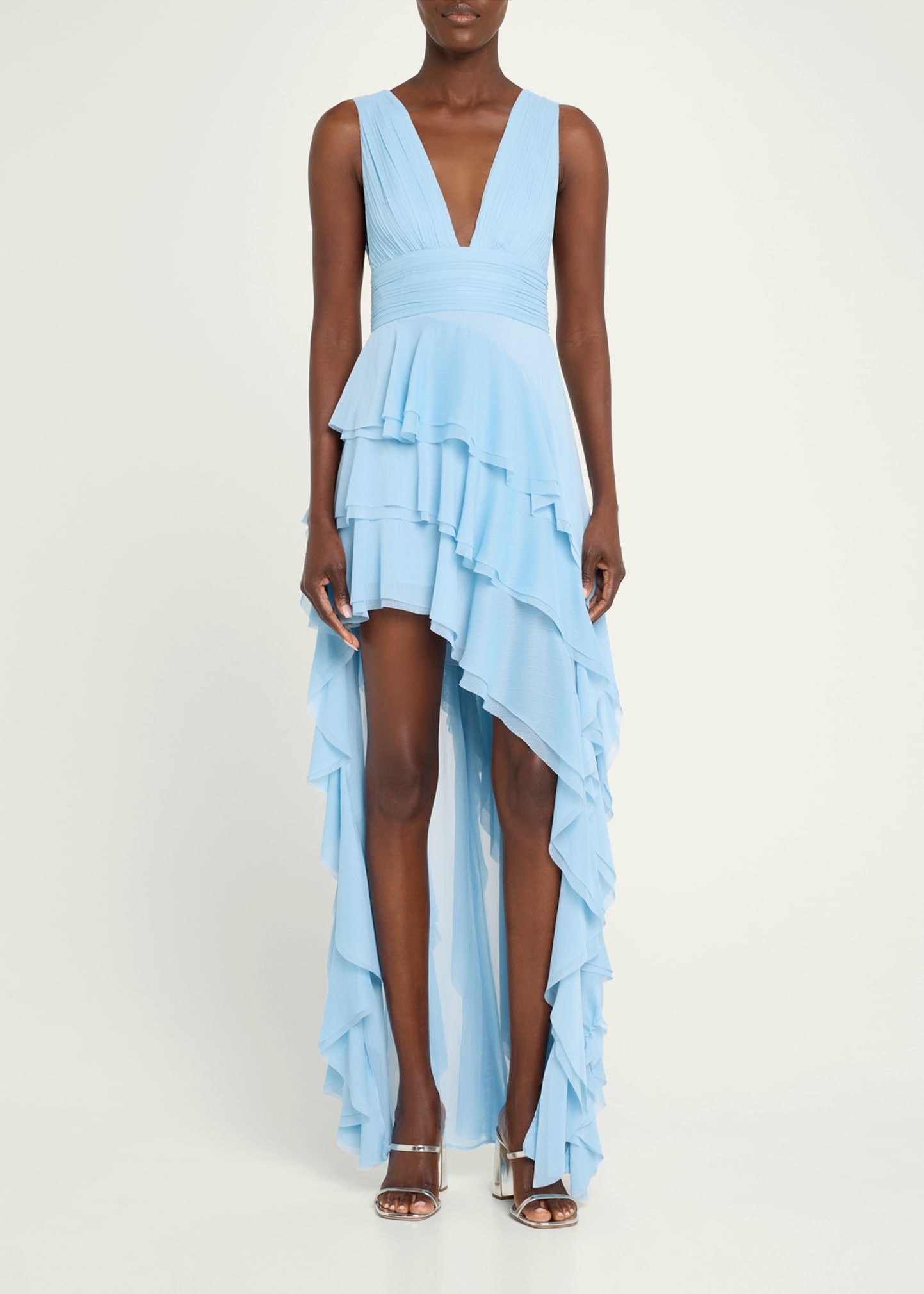 Alice + Olivia blue ruffle selling midi dress