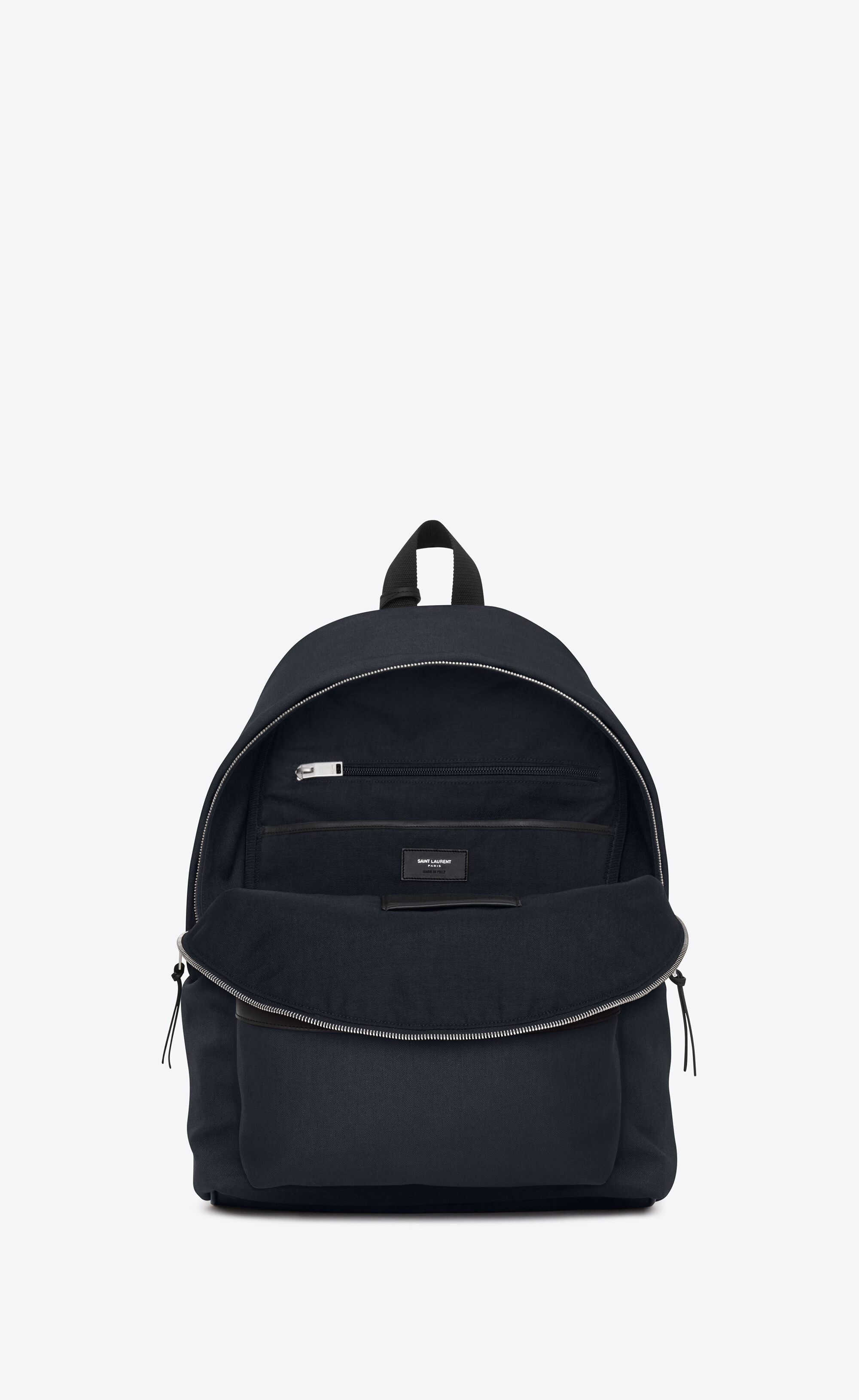 city backpack in nylon canvas and leather - 4